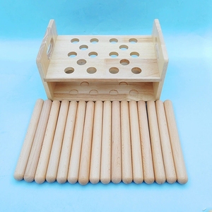 Bâtons de rythme en bois naturel en gros avec support, instruments de percussion Orff pour enfants, pour l'enseignement musical en classe - Product Image 5