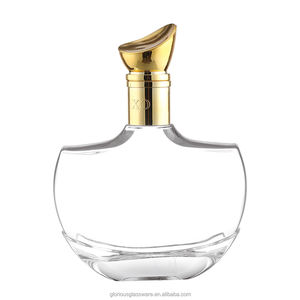 Botellas de Vidrio Grueso Transparente para <span class=keywords><strong>Vino</strong></span>, Forma Redonda Creativa, Botellas Vacías para Whisky, Brandy y Licores, 700/750 ml, Venta Caliente de Fábrica - Product Image 1