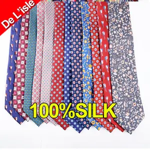 2024 Hot Selling Products New Design Men's Printed Patterned Neck Tie Custom Logo Silk Neckties for men