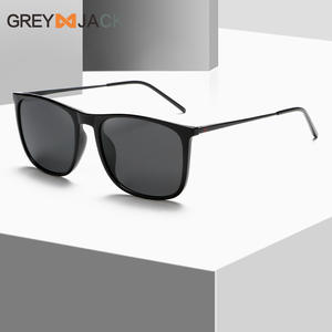 Lunettes de soleil grises pour hommes, monture en métal noir TR, polarisées UV400, pour la conduite, charnières à ressort, légères et confortables - Product Image 4