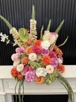 Boule de fleurs SY - 60 cm - Couleurs chaudes personnalisées - Centre de table de mariage - Vente flash - Décorations de mariage