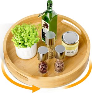 Organizador <span class=keywords><strong>de</strong></span> bambú Lazy Susan antideslizante para cocina, <span class=keywords><strong>estante</strong></span> <span class=keywords><strong>giratorio</strong></span> para especias, tocadiscos <span class=keywords><strong>de</strong></span> madera, estantes <span class=keywords><strong>de</strong></span> <span class=keywords><strong>almacenamiento</strong></span> para armario <span class=keywords><strong>de</strong></span> cocina - Product Image 1