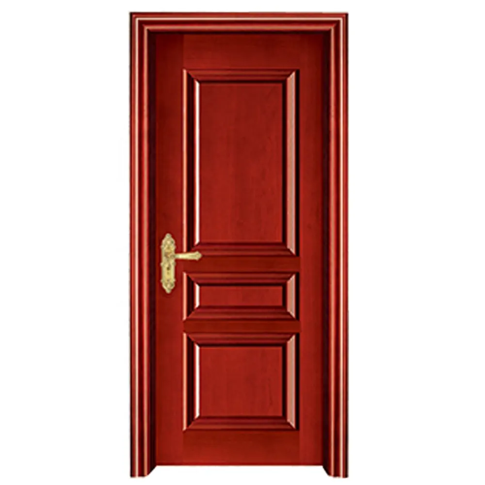 クラシックなデザインの無垢チーク材のエントリー彫刻木製ドア