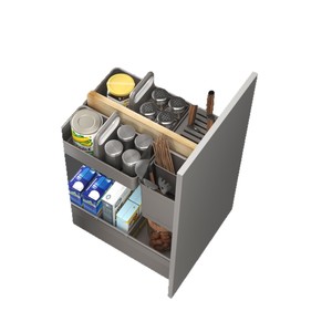 Cooper Seasoning Pull-Out Basket Aluminum Alloy Double-Layer Drawer Knife Rack <b>Kitchen</b> <b>Storage</b> Minimalist Design - Product Image 4