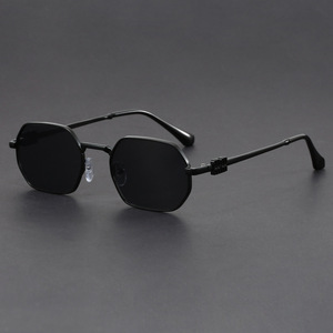 Hot-selling Retro Polygon Unisex Pilot <strong>Sunglasses</strong> for a Slimming Large <strong>Face</strong> - Product Image 2