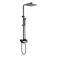 Colonne de douche apparente en cuivre poli à 3 fonctions avec douche pluie, douchette à main et bec de baignoire, avec cartouche céramique