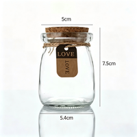 Pot en verre transparent de 100 ml avec couvercle en liège, bouteille vide pour lait, yaourt, dessert, artisanat DIY, échantillons d'épices, stockage, logo personnalisé