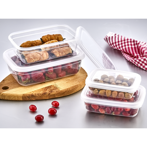 ภาชนะบรรจุอาหารพลาสติกสี่เหลี่ยมขนาด500มล. พร้อมฝาปิดกล่องเก็บของในครัวที่เก็บของในครัวเรือน - Product Image 6