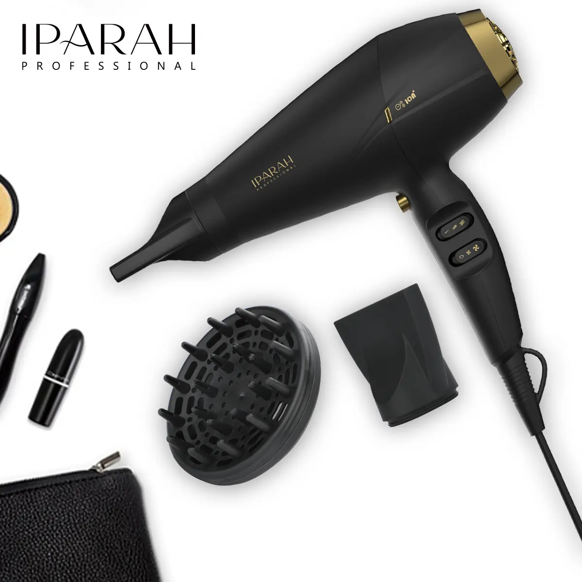 Ipara P-340 kabel ionik wanita, pengering rambut profesional untuk wanita, kabel pengaman keriting