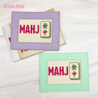 Pochette pour cartes de Mahjong YY avec intercouche en PVC, sac pour cartes de Mahjong avec fenêtre à broderie auto-finissante, couverture de cartes de Mahjong DIY pour travaux d'aiguille