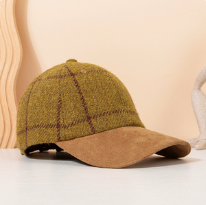 Gorra de Béisbol de Tweed a Cuadros con Visera de Gamuza, Estilo Británico Vintage, Ajustable, para Hombre y Mujer - Product Image 2