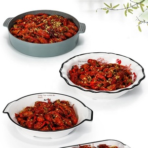 Phục vụ biểu tượng tùy chỉnh <span class=keywords><strong>melamine</strong></span> món ăn nhựa tấm ăn tối <span class=keywords><strong>melamine</strong></span> phục vụ tấm với xử lý phục vụ khay - Product Image 3