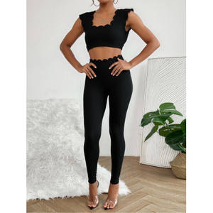 Conjunto Deportivo Cloud Set para Mujer, Top Corto y Leggings de Cintura Alta, Sin Costuras, Color Azul Grisáceo, para Yoga, Gimnasio y Entrenamiento - Product Image 6