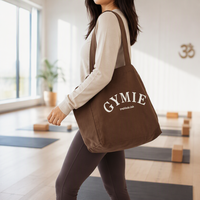 Sacs fourre-tout en toile de coton surdimensionnés avec logo personnalisé, réutilisables, durables, pour le week-end, les courses, le sport et le yoga