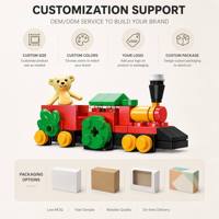 Set de Bloques de Construcción de Tren Navideño Personalizado, Juguete de Construcción STEM OEM para Niños, Mini Kit de Modelo Navideño, Marca Privada para Niños