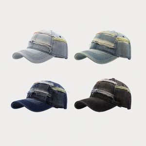 2025 Summer Two Tone Distressed Dad Hat Denim Baseball Cap for Women Men <b>Sun</b> <b>Shade</b> - Product Image 2