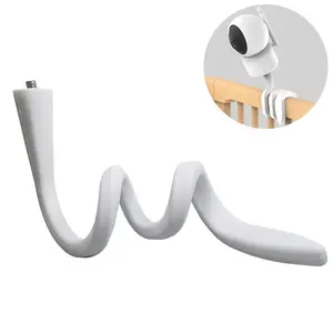 Support de caméra IP en silicone flexible blanc plus long avec support de tige de berceau sans trou pour bureau ou <span class=keywords><strong>lit</strong></span> - Product Image 2