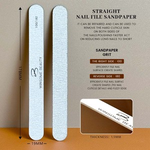 Lime à ongles professionnelle double face en bois de qualité supérieure Winsome Beauty, grain 80/80, réutilisable, avec étui en plastique durable - Product Image 6