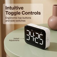 Timer Digital LED Layar Besar ABS dengan Magnet, 3 Tingkat Volume, Alarm Visual, Stopwatch untuk Dapur/Kelas, OEM Ramah Lingkungan, Baterai AAA