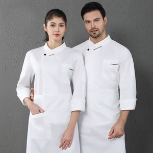 3/4 manica lunga Chef bianco Chef cappotto Chef giacca grembiule Unisex uniforme ristorante Hotel Bar <span class=keywords><strong>cucina</strong></span> vestito <span class=keywords><strong>da</strong></span> <span class=keywords><strong>cucina</strong></span> - Product Image 1