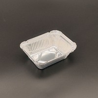 Barquette alimentaire rectangulaire jetable écologique en aluminium recyclable pour services de traiteur et plats à emporter