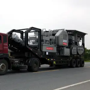 Produttore di granito roccia Mobile frantoio pista di terra frantoio macchina portatile in calcestruzzo Mobile frantoio a mascelle 200 Tph