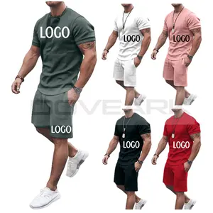 Customize Men's Summer Sets Plain Summer Tshirt Suits With Logo For Men Best Selling Summer Tshirt Sleeveless Shorts