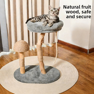 Árbol para Gatos Integrado de Madera Maciza Natural Directo de Fábrica con Casa para Gatos, Rascador Estable, Muebles para Mascotas, Venta al por Mayor OEM - Product Image 1