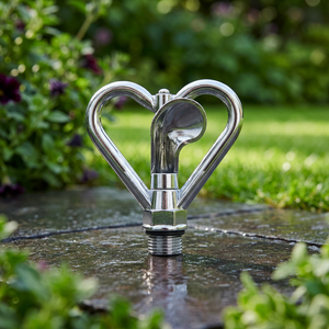 Arroseur de jardin en métal en forme de cœur à entraînement par engrenage à 360° - Product Image 3