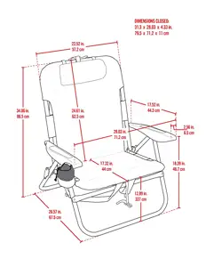 Custom Portable Backpack Beach Chair Wholesale Outdoor Aluminum Folding Beach Chair Collapsible Adjustable Reclining Beach Chair