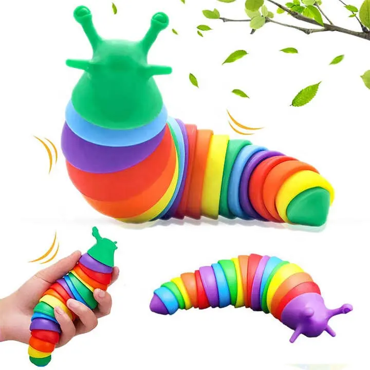 Tiktok Hot Selling Children's Puzzle Slug Toy Amazon New Shark Multicolor Sensory 3D Printed Dolphin Articulated Slug Fidget Toy
