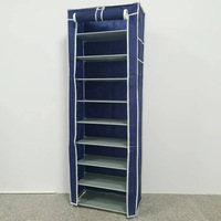 Étagères à chaussures modernes pliables et détachables en tissu avec 5+ niveaux en acier inoxydable pour salon et dressing