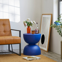 Table d'appoint semi-circulaire moderne en matériau MGO pour usage intérieur/extérieur