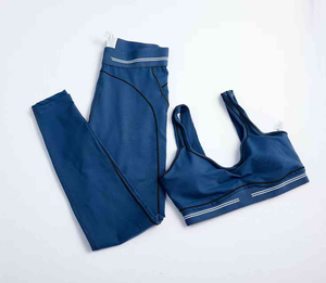 Conjunto de Yoga de 2 Piezas para Mujer, Camiseta Corta Ajustada de Alta Calidad, Sin Costuras, Acanalada, para Yoga y Pilates, Diseño Personalizado 2026 - Product Image 3