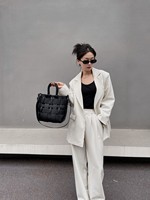Style européen et américain en cuir véritable tissé sac seau sac décontracté mode peau de vache tissé femmes sac à main