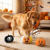 Jouet en peluche pour chien Famipet, nouveau design citrouille thème Halloween, doux, à effet froissé et couineur, fabriqué sur mesure