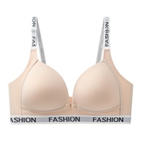 Soutien-gorge d'allaitement à fermeture avant, bretelles à lettres, sans armatures, respirant, confortable, pour femme enceinte et post-partum, en nylon