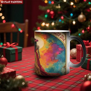 Frosted Black <b>Ceramic</b> <b>Mug</b> 11oz Heat Activated Color Changing Cup Fashion Home Accessory - Product Image 2
