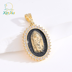 Colgante <span class=keywords><strong>de</strong></span> Cobre con Zirconia y Esmalte <span class=keywords><strong>de</strong></span> Estilo Cristiano Religioso Multicolor <span class=keywords><strong>de</strong></span> Concha Marina <span class=keywords><strong>de</strong></span> la <span class=keywords><strong>Virgen</strong></span> <span class=keywords><strong>de</strong></span> Guadalupe para Niños - Product Image 3