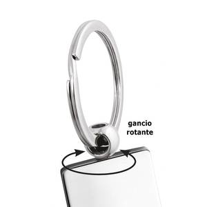 Portachiavi Rettangolare in Acciaio Inossidabile 50x26x4 mm, Targhetta Metallica Liscia - Product Image 2