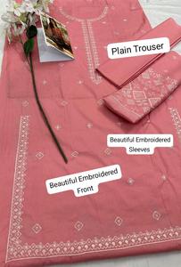 ชุดเดรสปักลายปากีสถาน คอลเลคชั่น Super Hit Lawn  พร้อมลายปักที่คอและแขนเสื้อ สำหรับผู้หญิง - Product Image 5