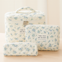 Sac de toilette en toile matelassé à fermeture éclair avec logo personnalisé, de grande taille, imprimé, de qualité supérieure, en gros, fabriqué en Chine, pour femmes