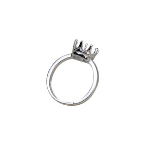 Bague ouverte en argent S925 pour femmes, bague en perles DIY avec accessoires 7,5-8,5, support vide 1966, composants et trouvailles de bijoux - Product Image 5