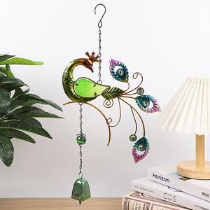 กระดิ่งลมรูปนกยูงทำจากโลหะแนวยุโรปสำหรับตกแต่งสวนในบ้าน - Product Image 4