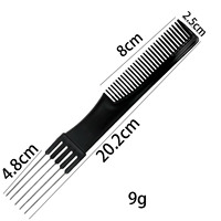 Peigne à queue de rat, peignes à picots pour le coiffage, avec dents en plastique, brosse de nettoyage de salon et pic à cheveux pour le coiffage des femmes