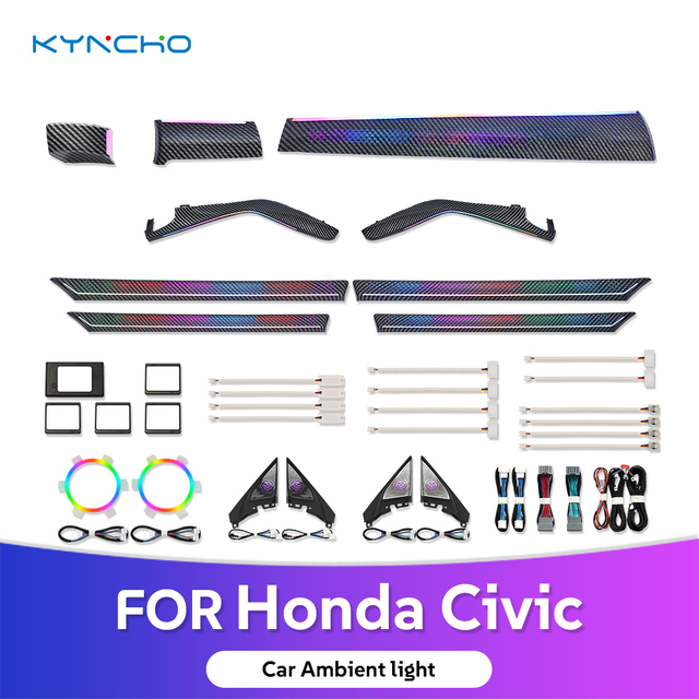 KYNCHO for Honda Civic LED Symphony Auto Interior Light Modification Colorful Car Ambient Light Automotive Ambient Lighting