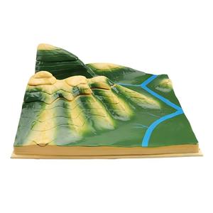 Mapa Topográfico de Líneas de Contorno, Modelo 3D de Terreno, Ayuda Didáctica para la Enseñanza de Geografía - Product Image 2