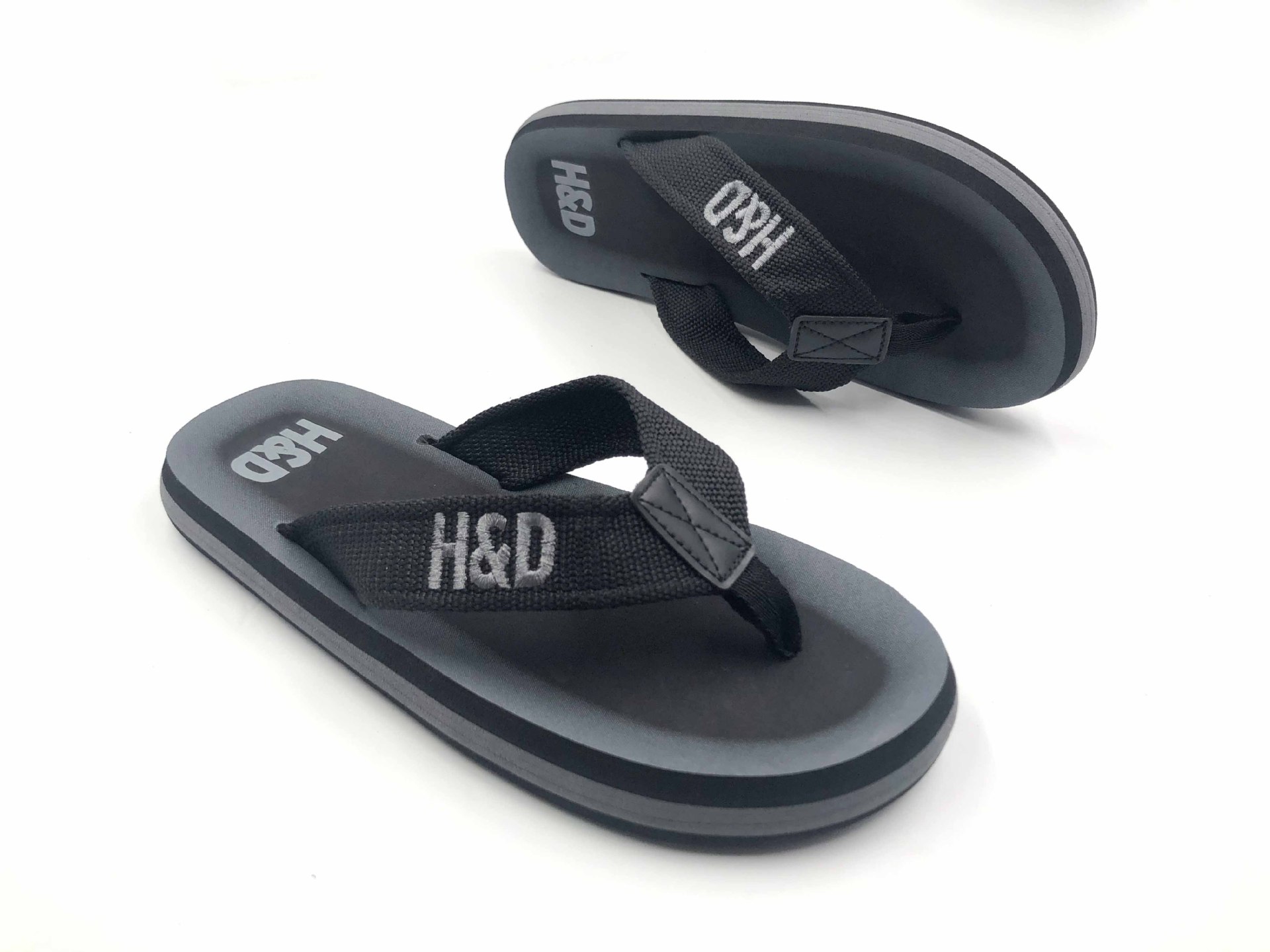 Fashion Casual Men's Flip flops Webbing Cloth Belt PU Beach flip-flops Slippers