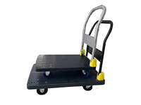Carretilla de Plataforma Plegable de 60x90cm, Carro de Carga Resistente de 300kg con 4 Ruedas de Goma para Manejo de Materiales Industriales