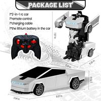 Voiture télécommandée transformable EPT, déformation à un bouton, rotation à 360 degrés, robot camion jouet pour enfants